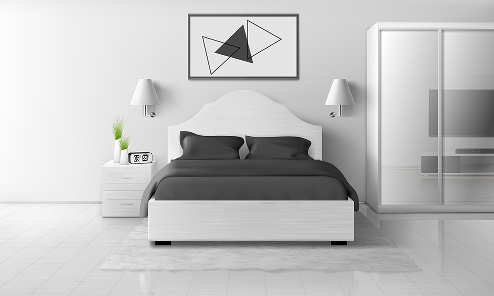 Housekeeper cleaning a hotel room